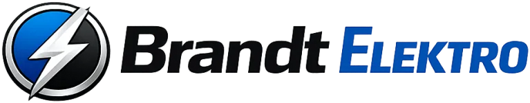 Brandt Elektro Logo mit klarem Schriftzug auf hellem Hintergrund