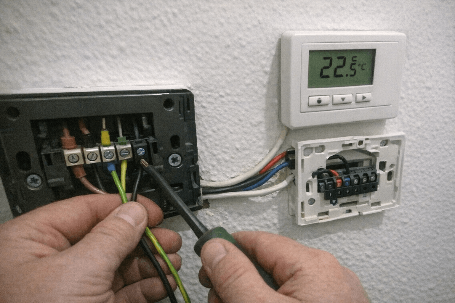 Anschluss einer Flächenheizung an Thermostat
